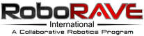 RoboRave International Robotics Program Logo. Read and black.